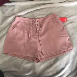 Lace-up High-Waisted Shorts